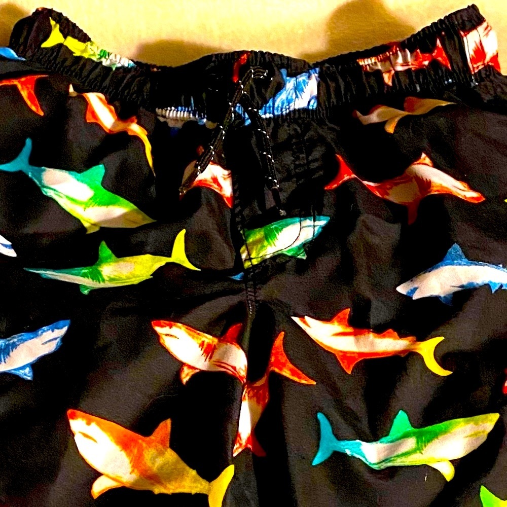 Wonder Nation Board Shorts, Boys, Sz S, 6, 7, Sharks, Multicolor, Like new‌ - Picture 5 of 10